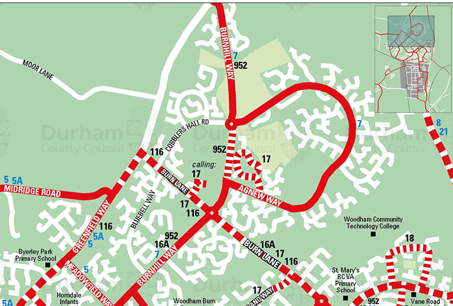 Map of bus routes